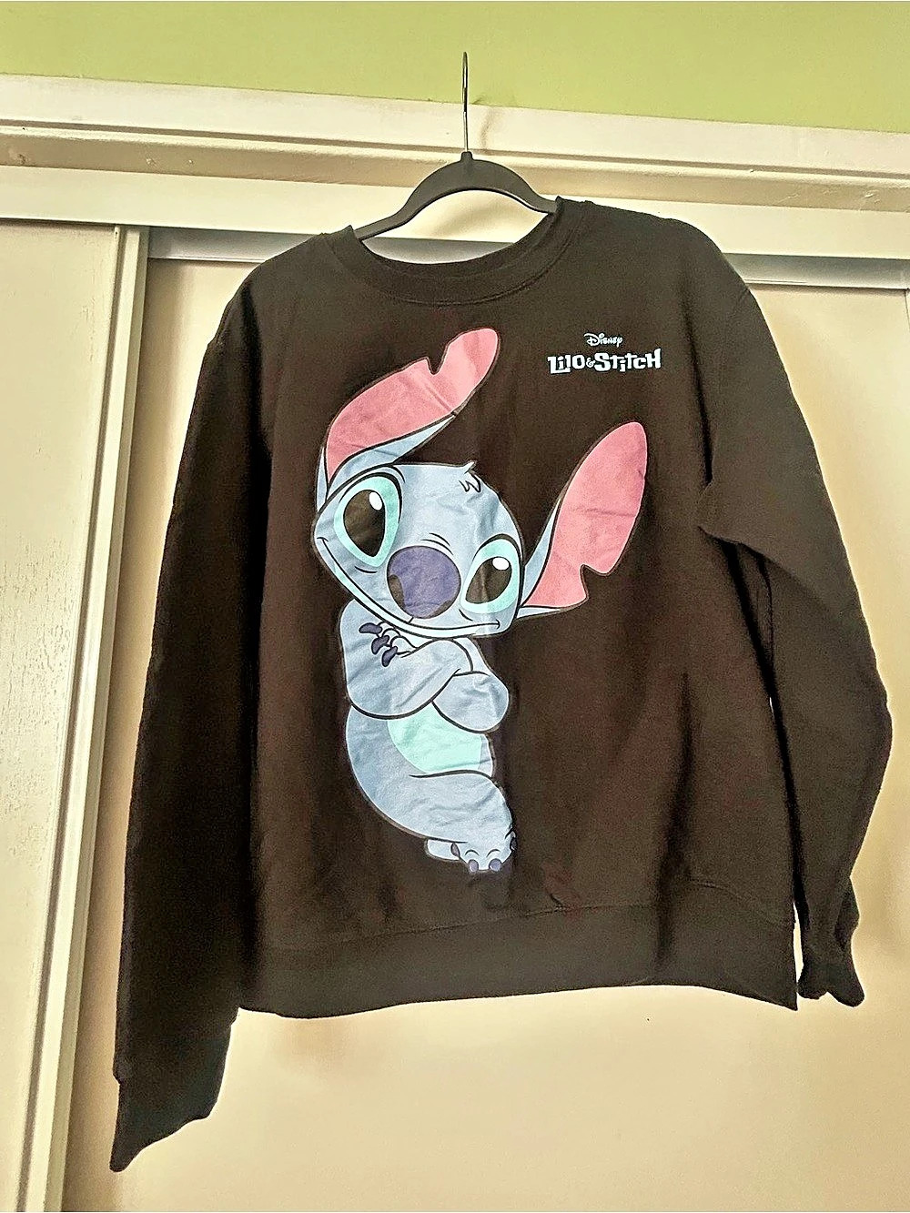 Disney Lilo & Stitch Graphic Sweatshirt Black & Blue Girls Large
